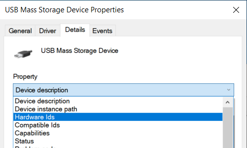 Onglet Details (Détails)