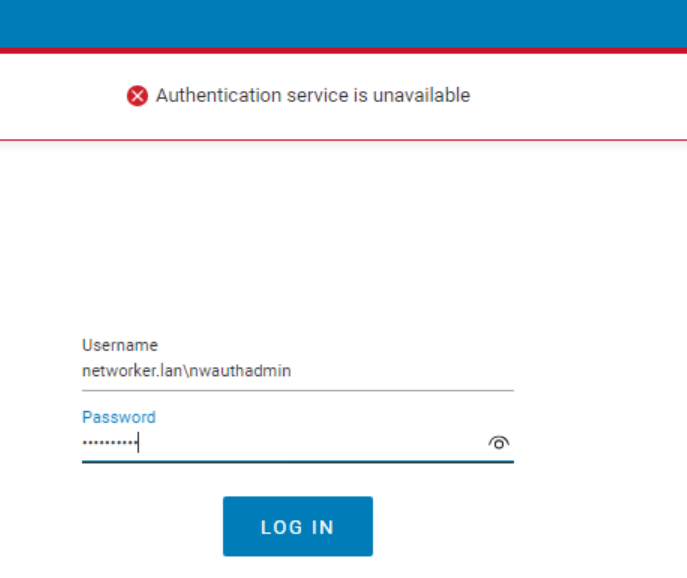 Errore di accesso dell'utente esterno NWUI