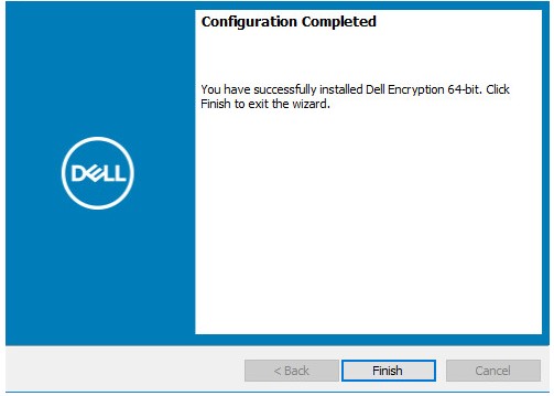 Skjermbildet for Dell Encryption Personal konfigurasjon fullført