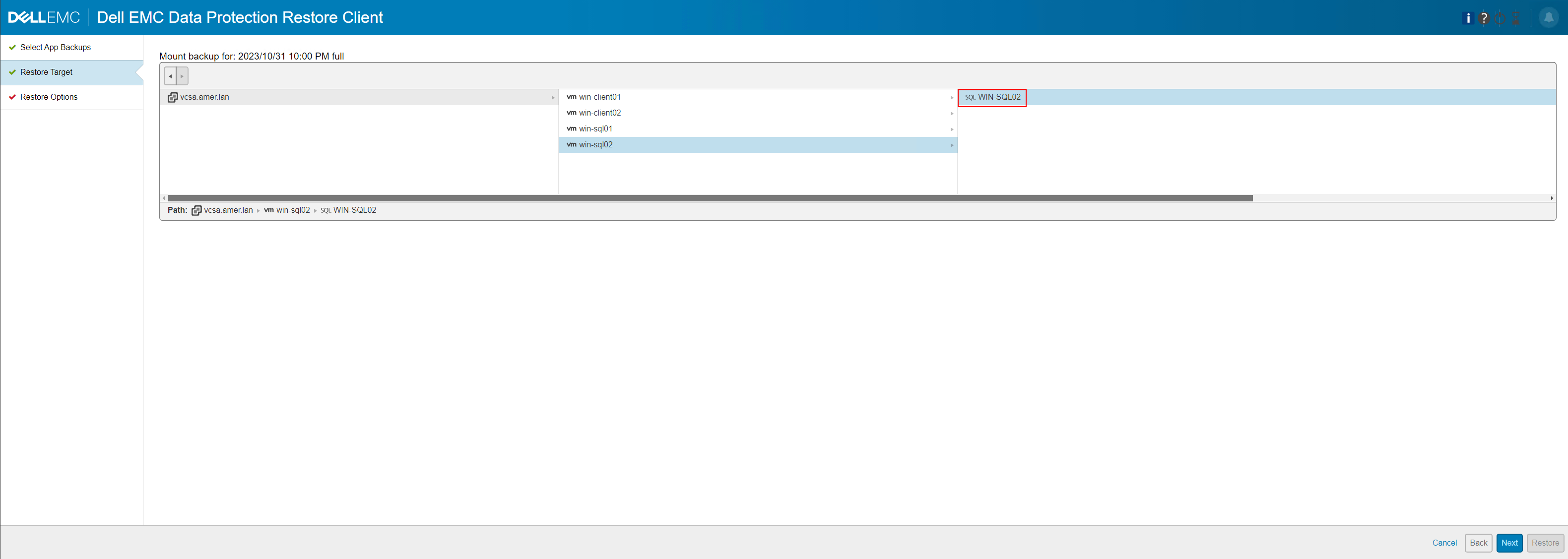 Selección del punto de montaje