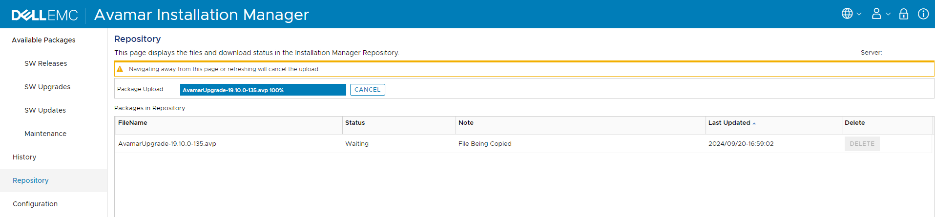 Avamar Installation Manager