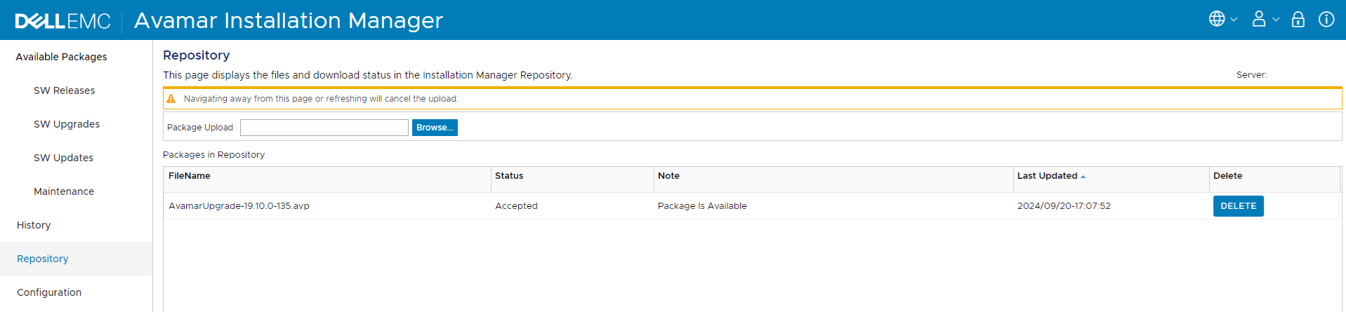 Avamar – Installationsansvarig