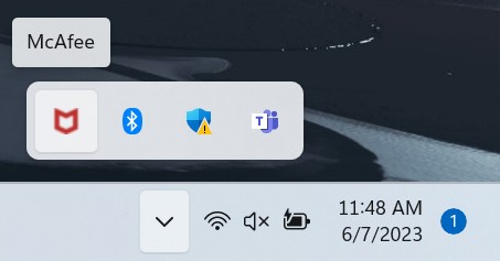 Click McAfee Icon