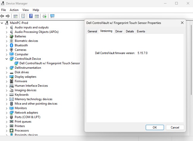 Exemplo 1 do ControlVault
