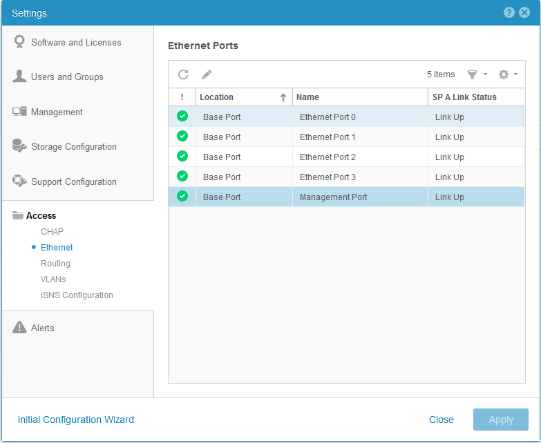 > Налаштування > інтерфейсу Access > Ethernet