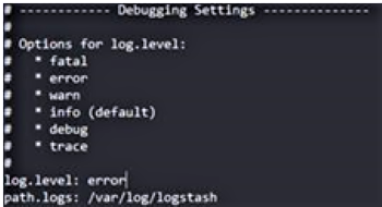 Configuración de depuración