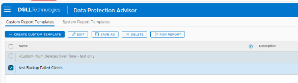 Custom Report Templates y haga clic en EDIT