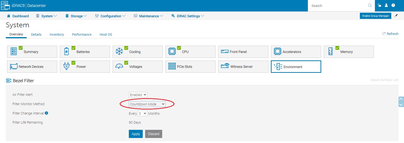 Modification de la méthode de surveillance du filtre sur l’iDRAC