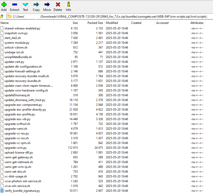 Schermafbeelding van de map met upgradebundels