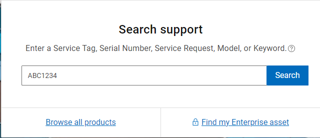 Esempio di ricerca nel supporto
