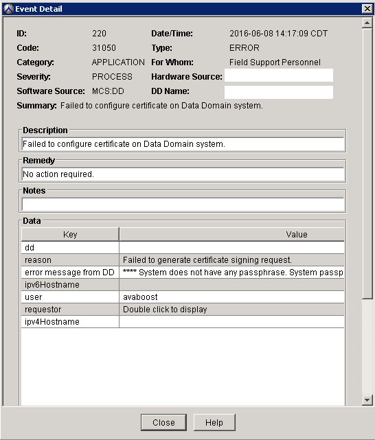 MCS UI Add DD mislykkes