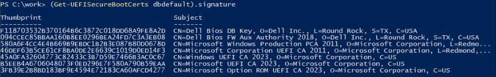 2011 and 2023 certificates (CAs) in the default DB