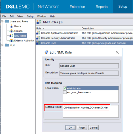 NMC Roles external roles field