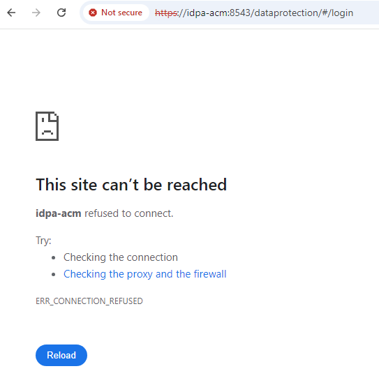La interfaz del usuario de ACM no se pudo iniciar después de ejecutar el script para actualizar el certificado.