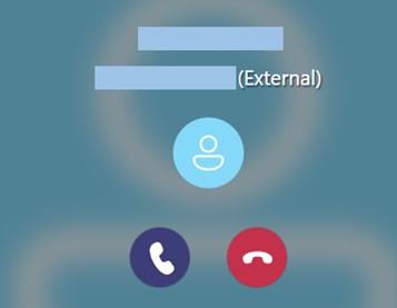 Microsoft Teams incoming call window
