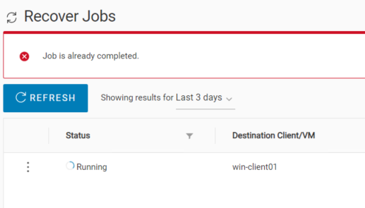 訊息「工作已完成」的螢幕擷取畫面