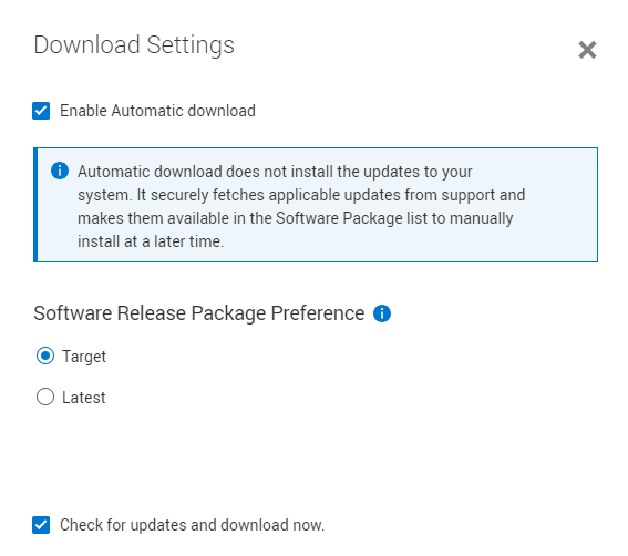  Écran Download Settings