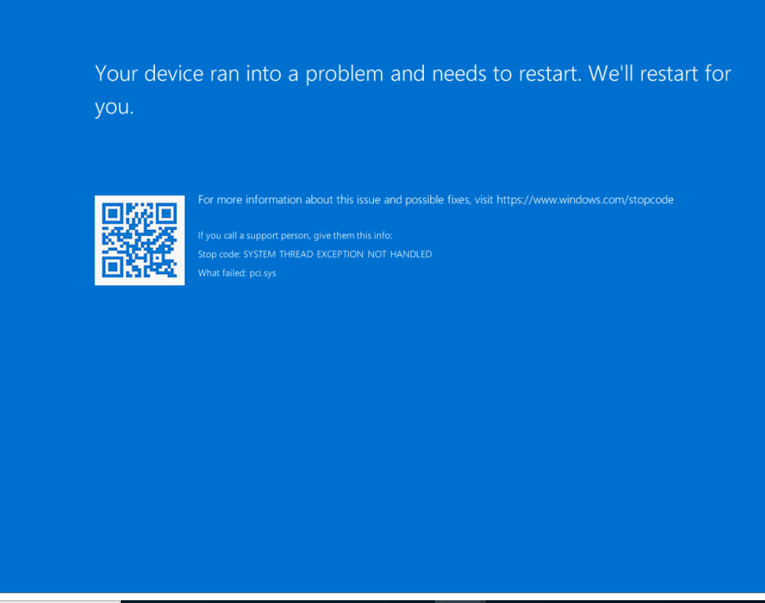Błąd niebieskiego ekranu Optane