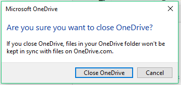 OneDrive — zamknięcie
