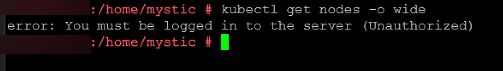 error: You must be logged in to the server (Unauthorized)