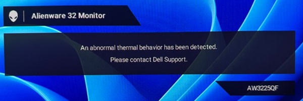 Message indiquant un comportement thermique anormal
