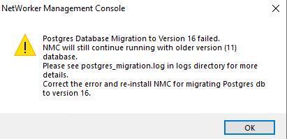 Postgres Database Migration to Version 16 Failed