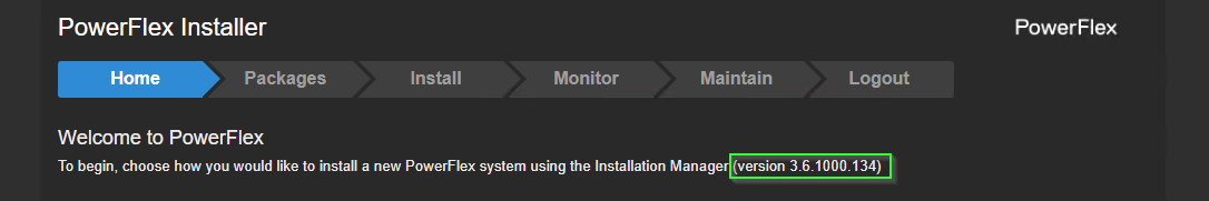 Versión de PowerFlex Core 3.x desde gateway