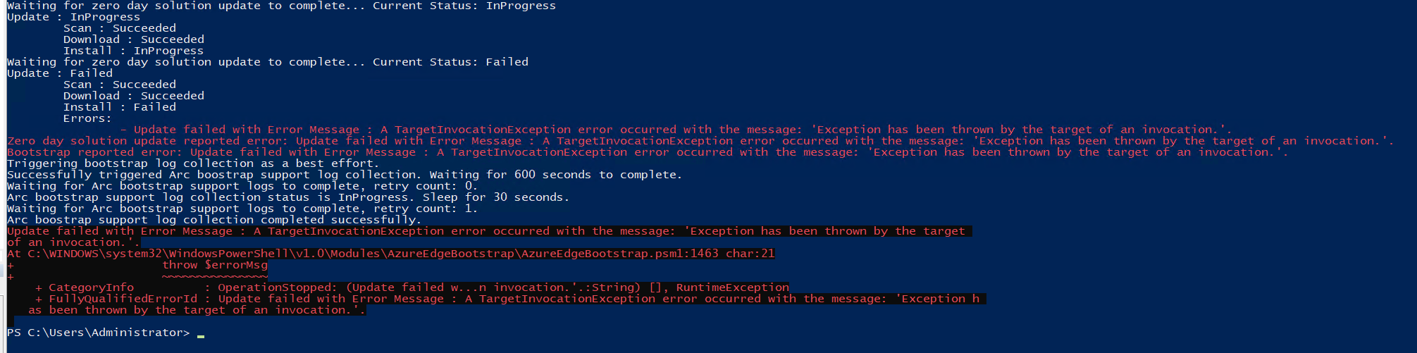 Invoke-azstackhciarcInitialization-Fehler