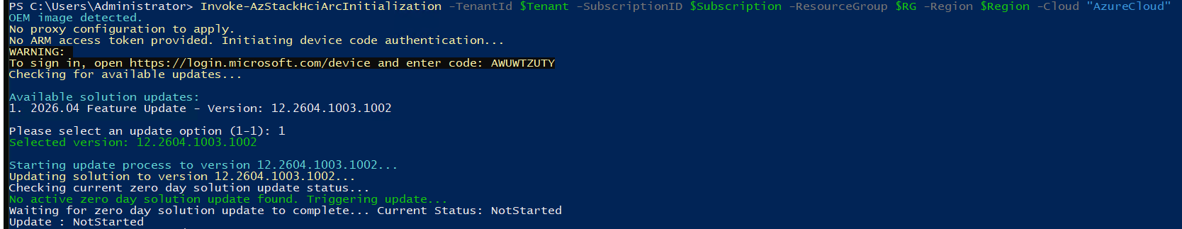 invoke-azstackhciarcinitialization 1