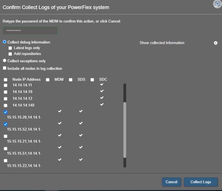 Powerflex gateway log collection
