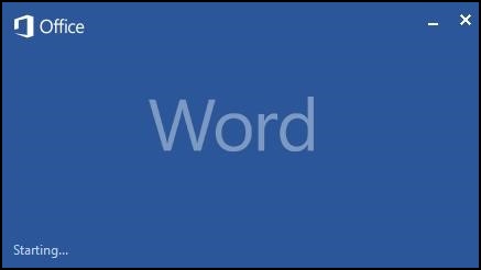 หน้าจอ Office Word Splash