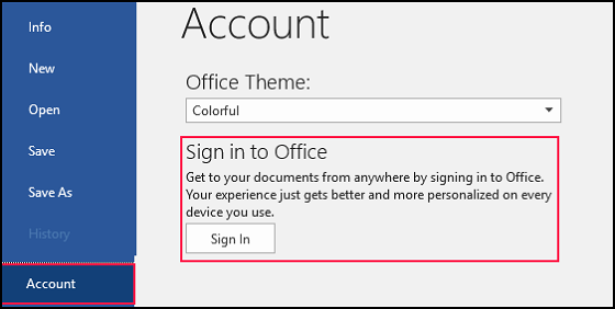 Office Word Entrar no Office