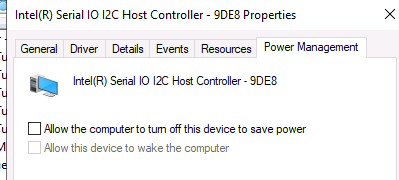 Správa Driver_Power Intel Serial IO