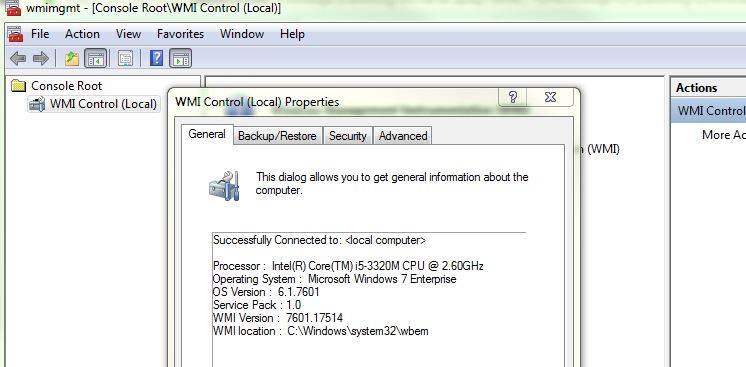 WMI management UI