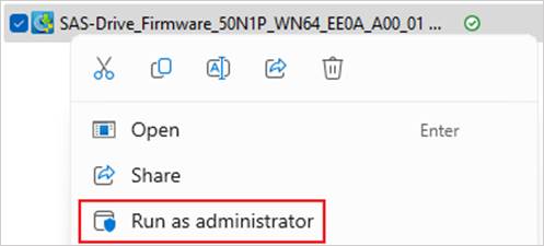 Run firmware installer as administrator