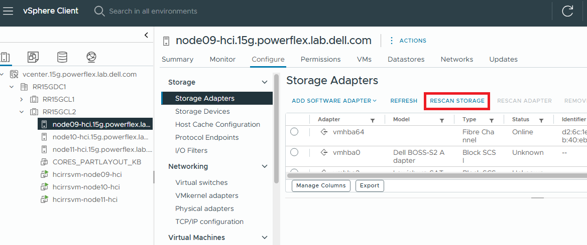 vsphere storage adaptor
