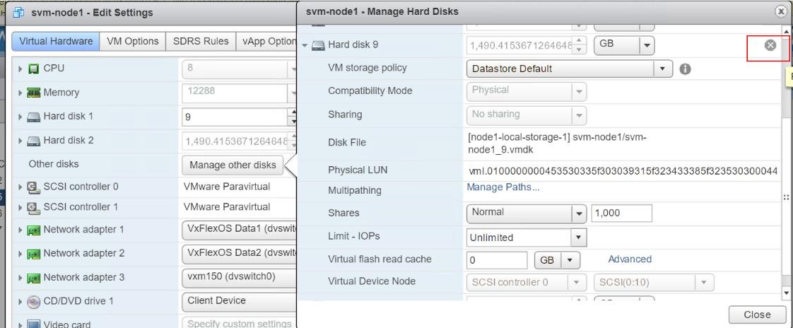 Detaljer om vSphere-enheten
