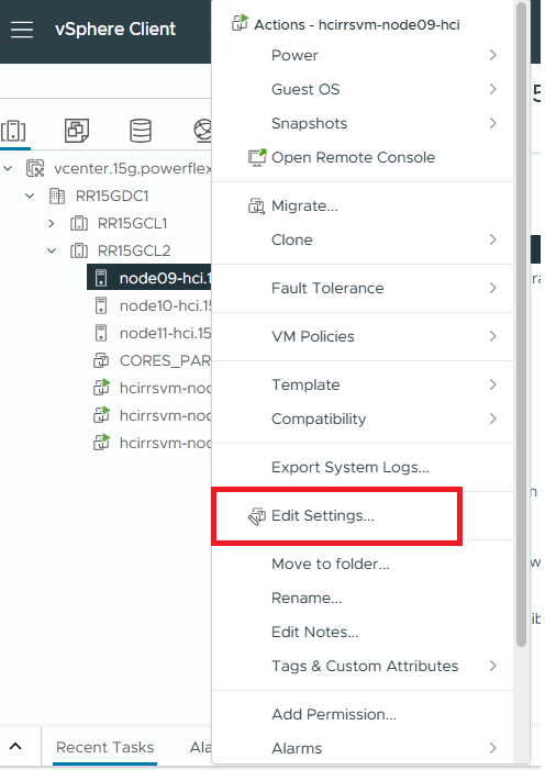 Innstillinger for vSphere-redigering
