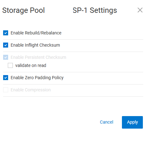 Activation de PowerFlex Reconstruire le rééquilibrage pour le pool de stockage