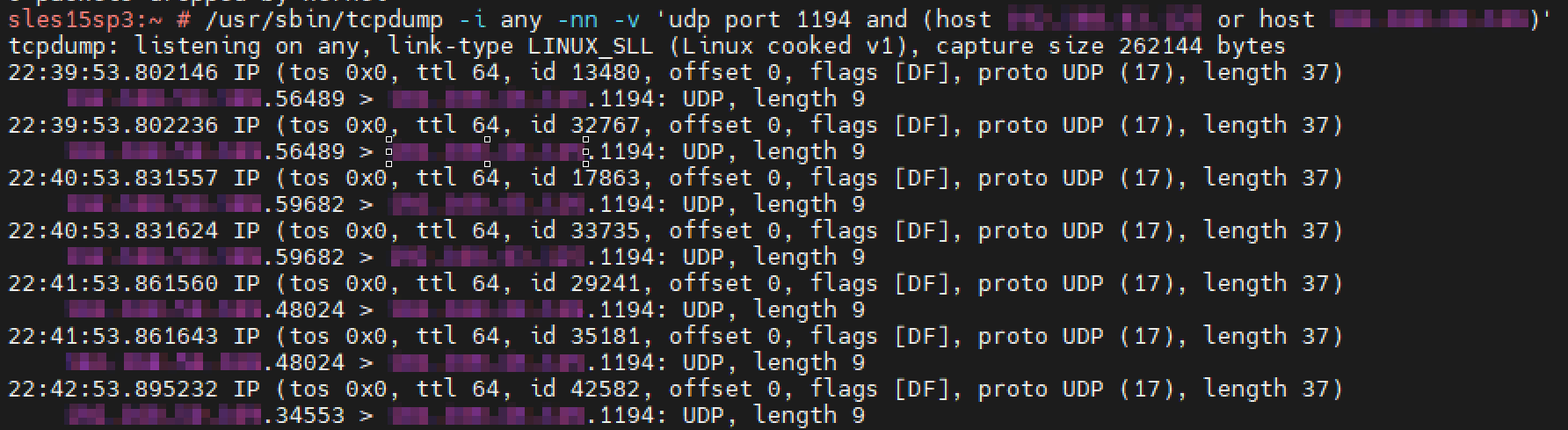 UDP port 1194 is being blocked,