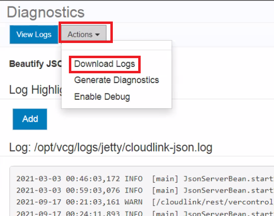 Download logfiler.