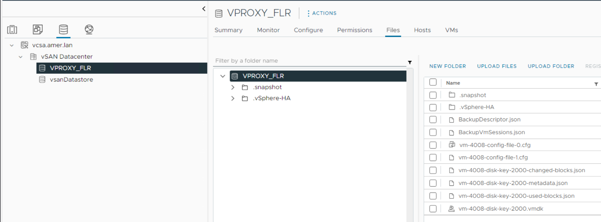 VMware에서 NFS 데이터스토어 파일 찾아보기