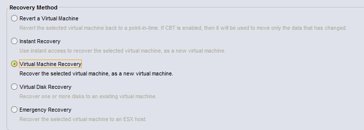 Restauration de machine virtuelle