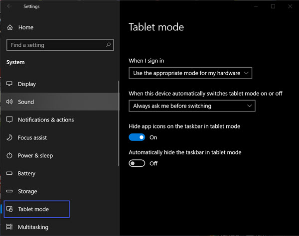 Režim tabletu