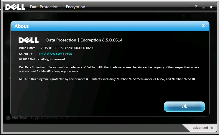 Dell Data Protection | Info-Fenster 