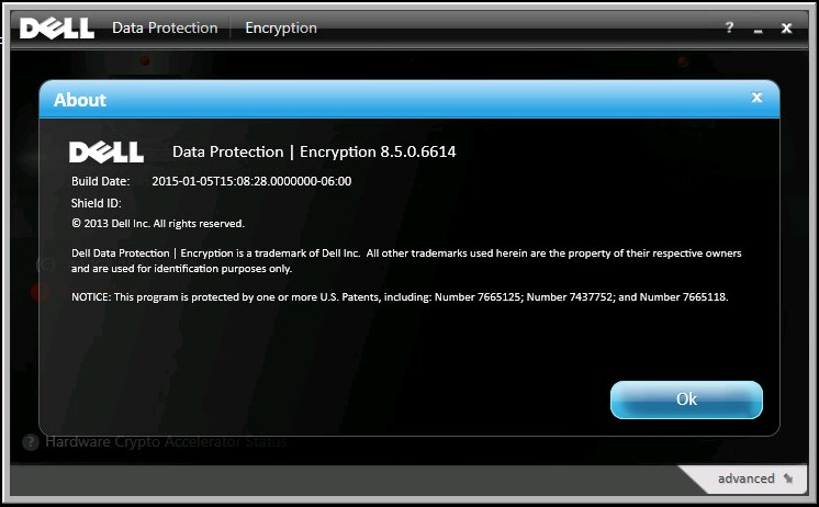 Dell Data Protection | Info-Fenster 