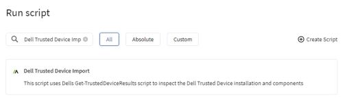 Typ Dell Trusted Device Import in het zoekveld