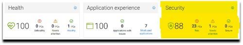 Sezione Rollup di sicurezza nel dashboard