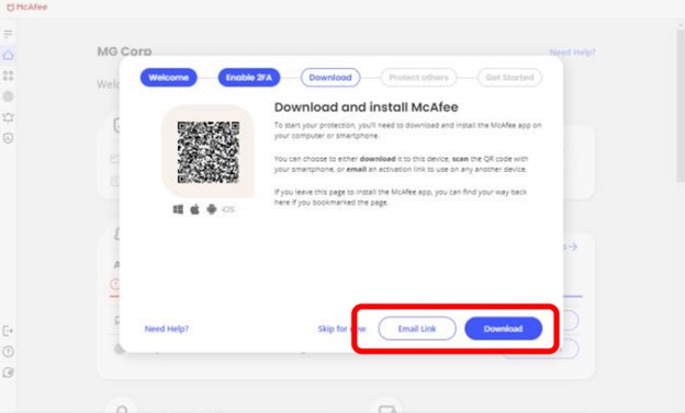 Scaricare e installare l'app McAfee