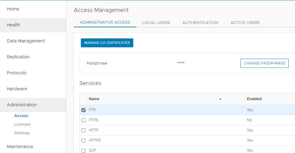 system passphrase